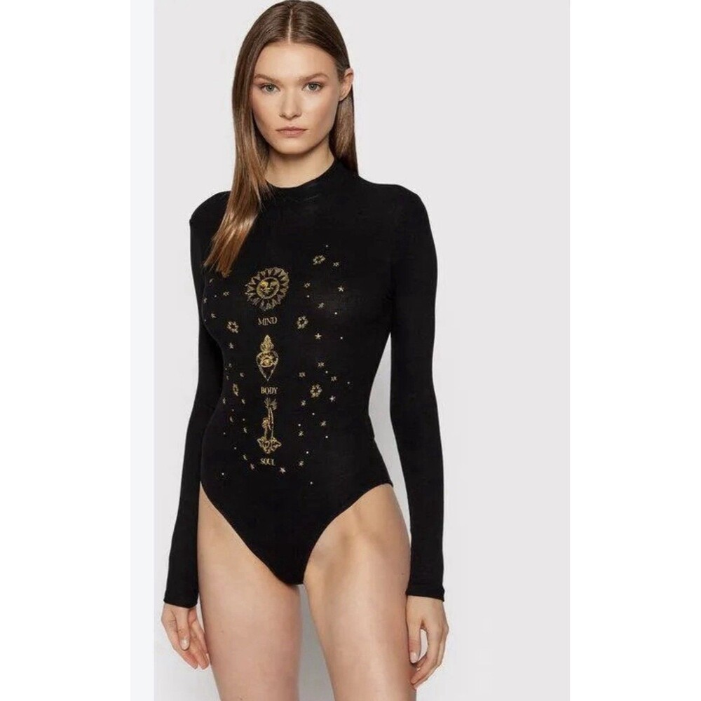 Desigual “Mind Body Soul” Embroidered Astrology Bodysuit Size Medium